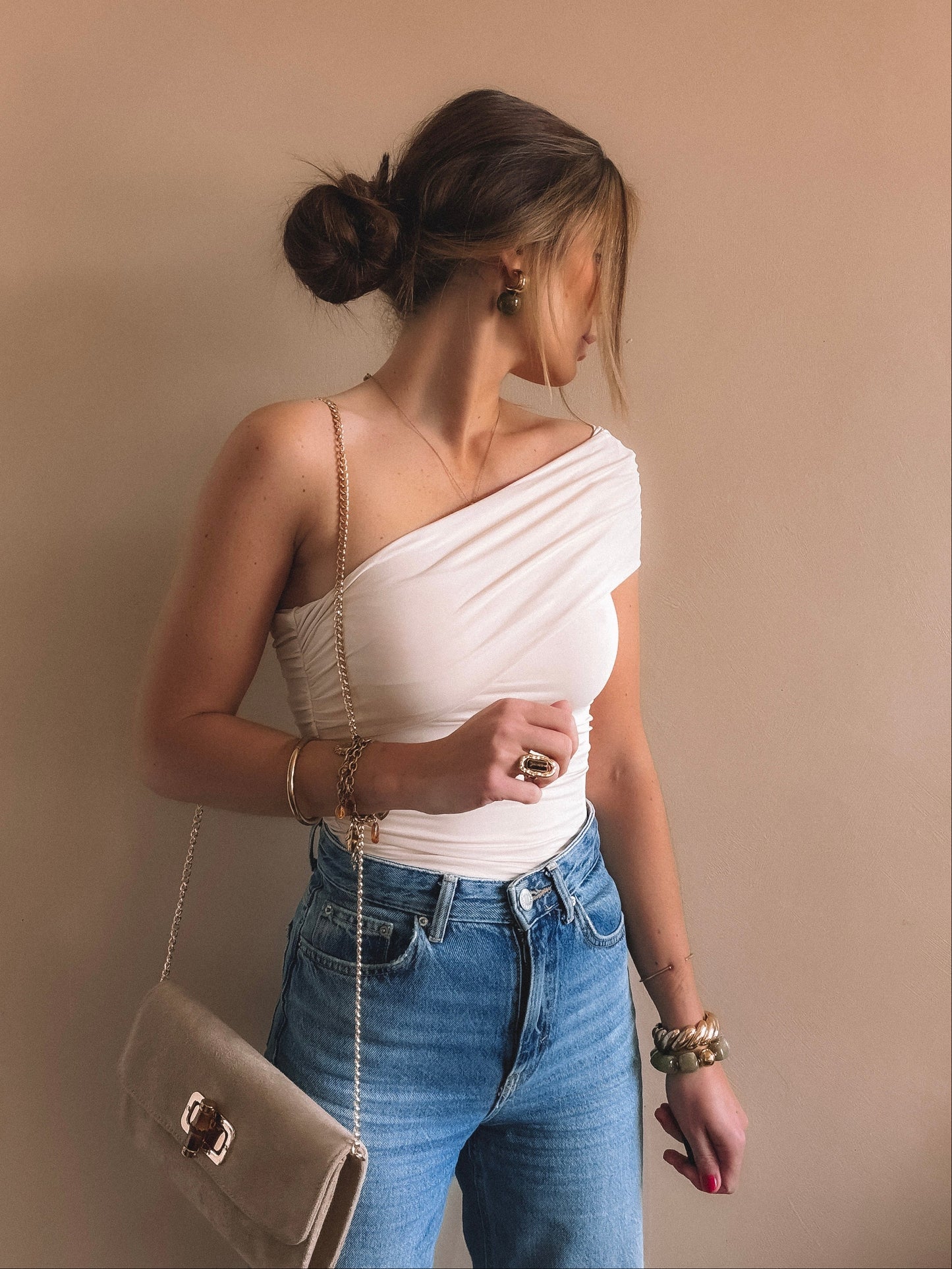 Top Asymétrique Alba Beige