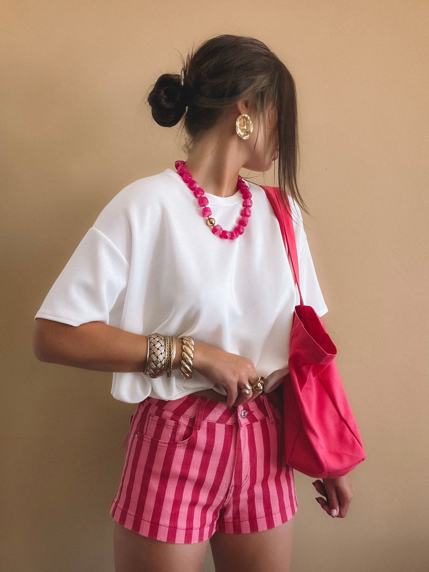 Short Rosa à rayures