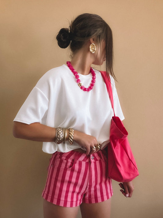 Short Rosa à rayures