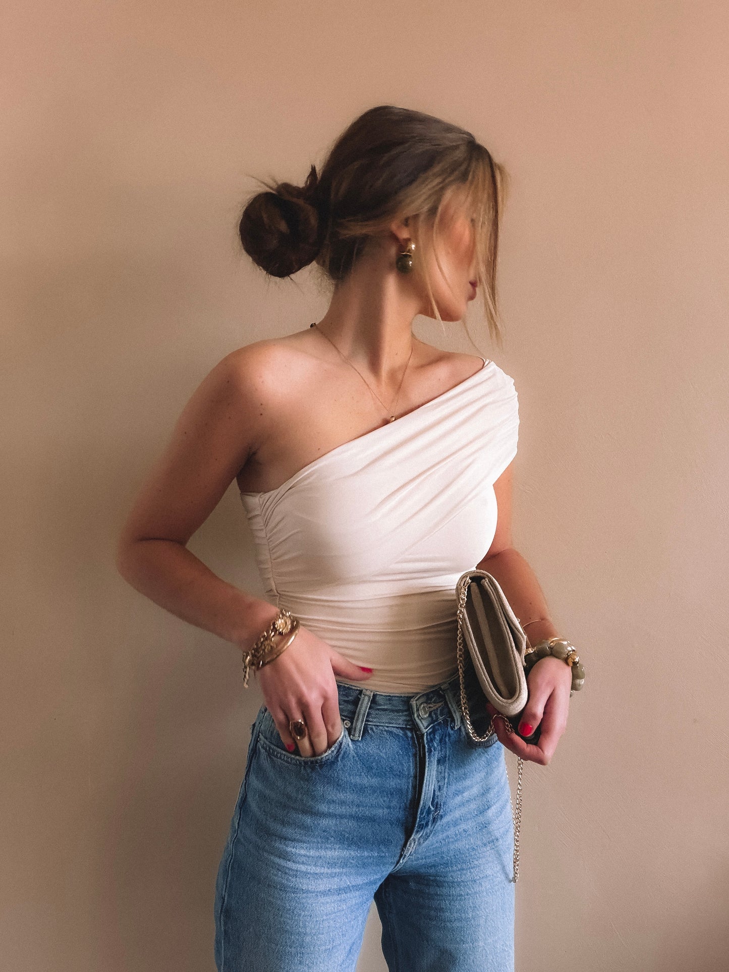 Top Asymétrique Alba Beige