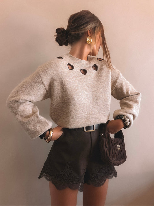 Short Marron en suédine Cassie