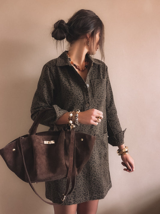 Robe en jean Ines Leopard