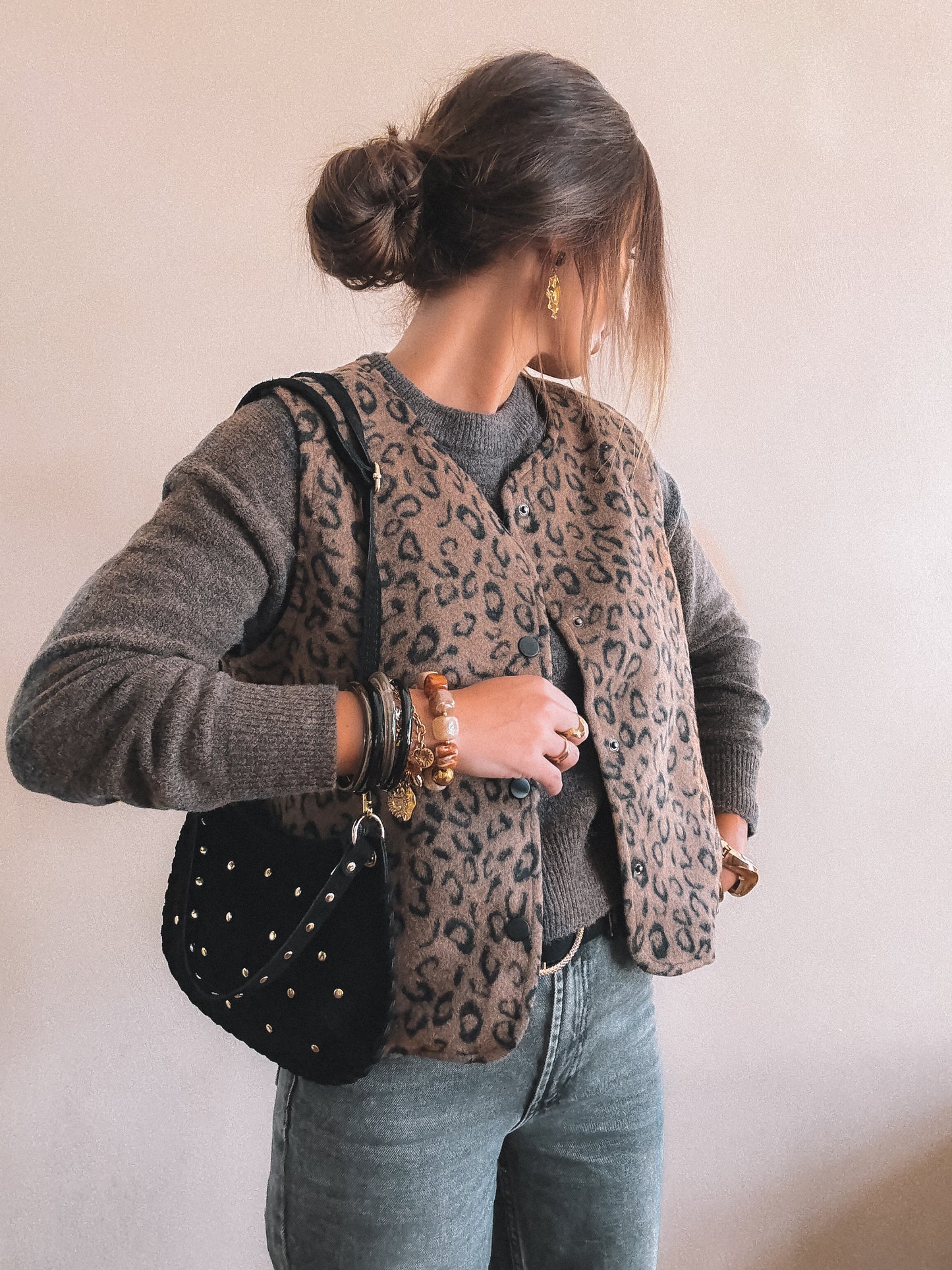 Gilet sans manches léopard Zaya