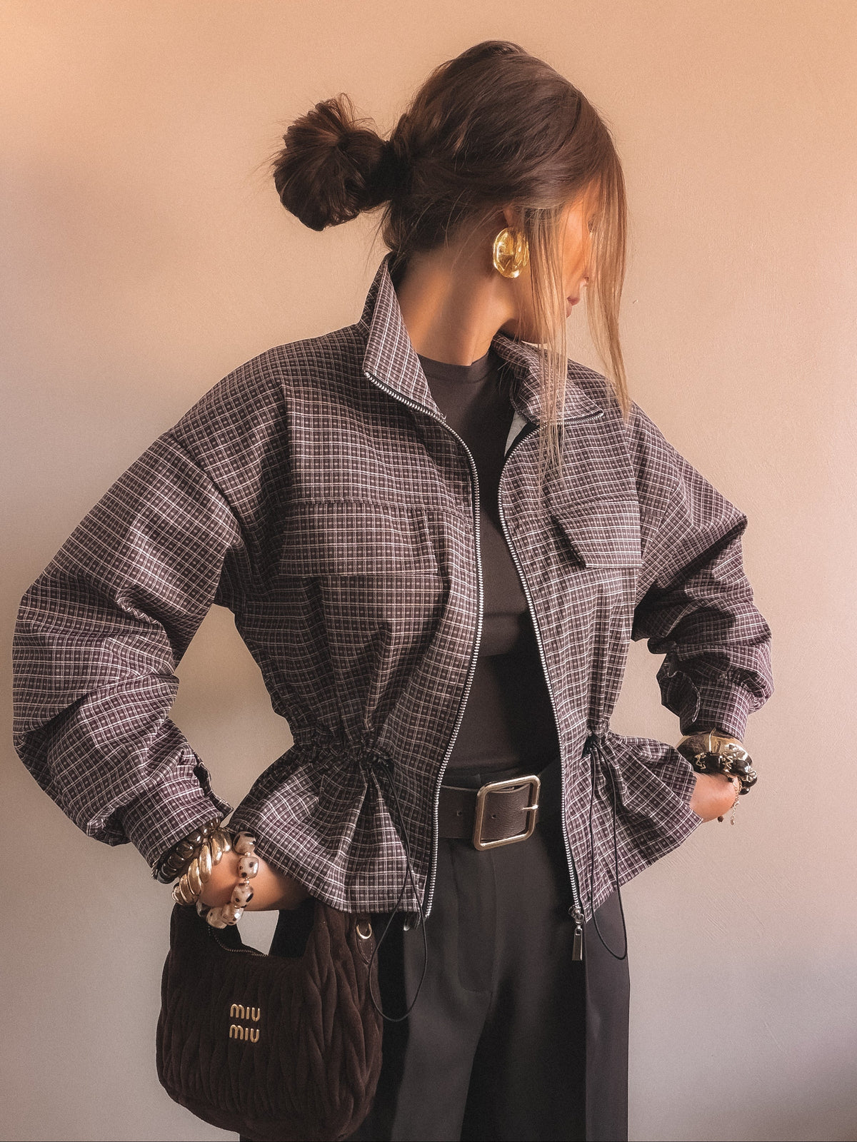 Veste Capucine à carreaux