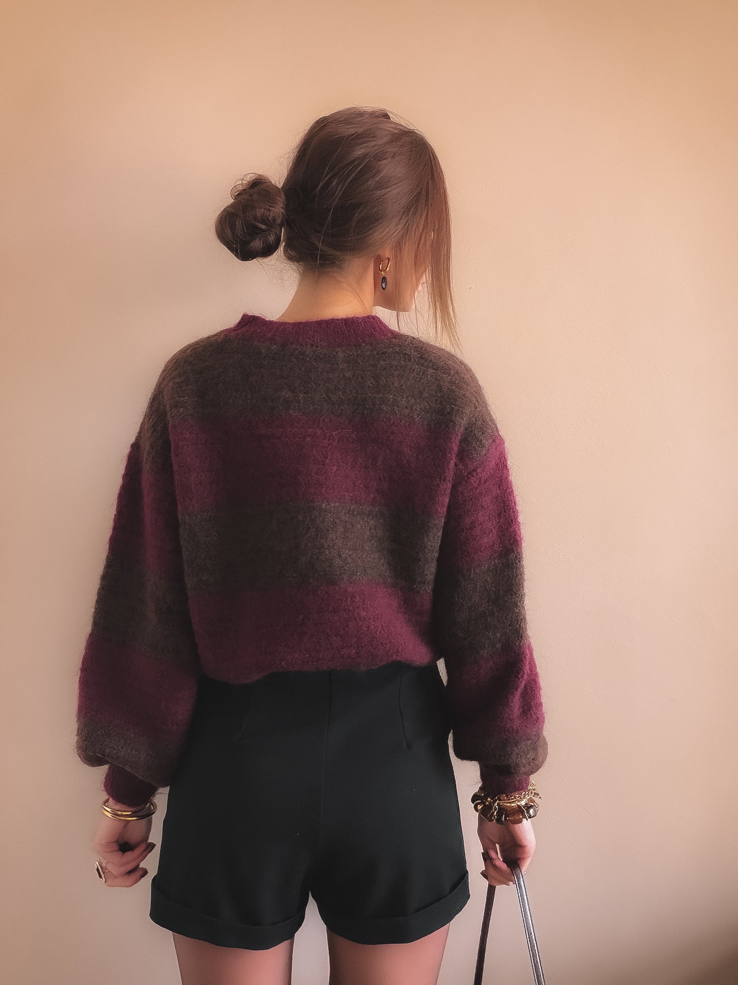Pull Adelia Rayures bordeaux