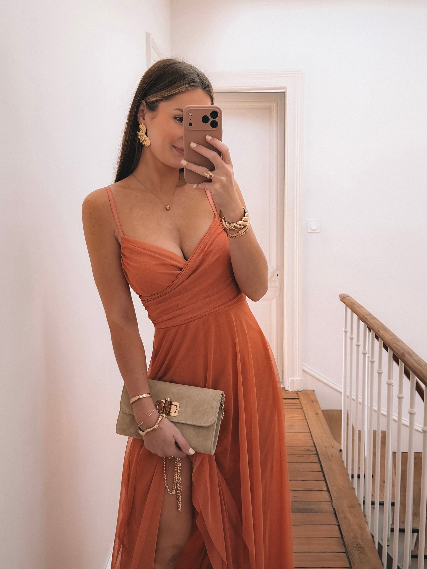 COLLECTION CEREMONIE - Robe LONGUE Talia Terracotta