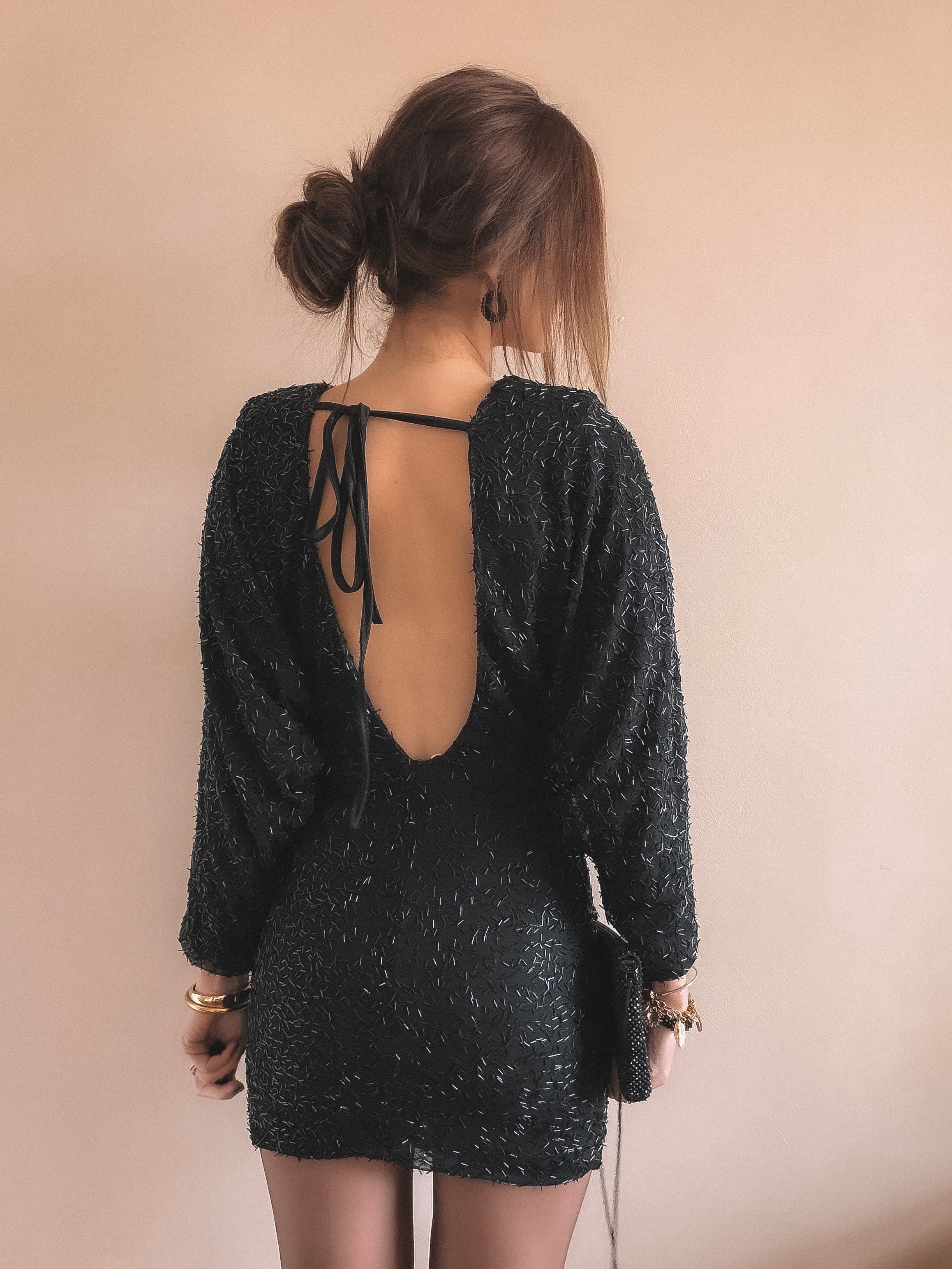 Gilet (cardigan) LUCY PARIS En Angora Noir - Taille S/M, Neuf Avec étiquettes