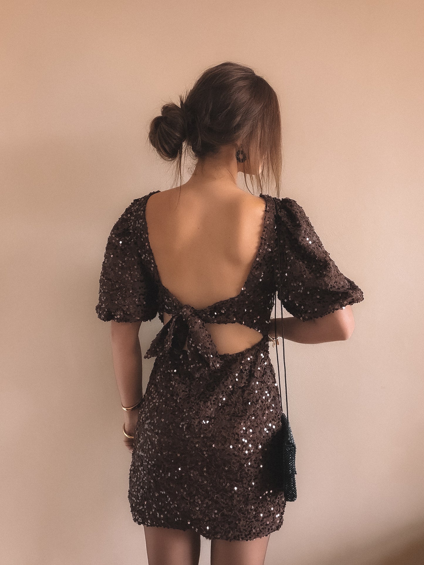 Robe Talia Dos Nu Marron