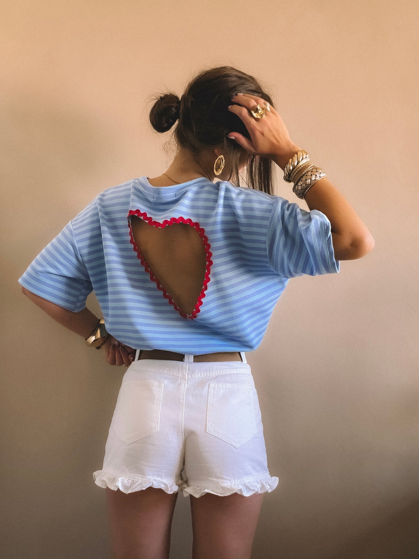 T-Shirt Amour Dos Nu Bleu
