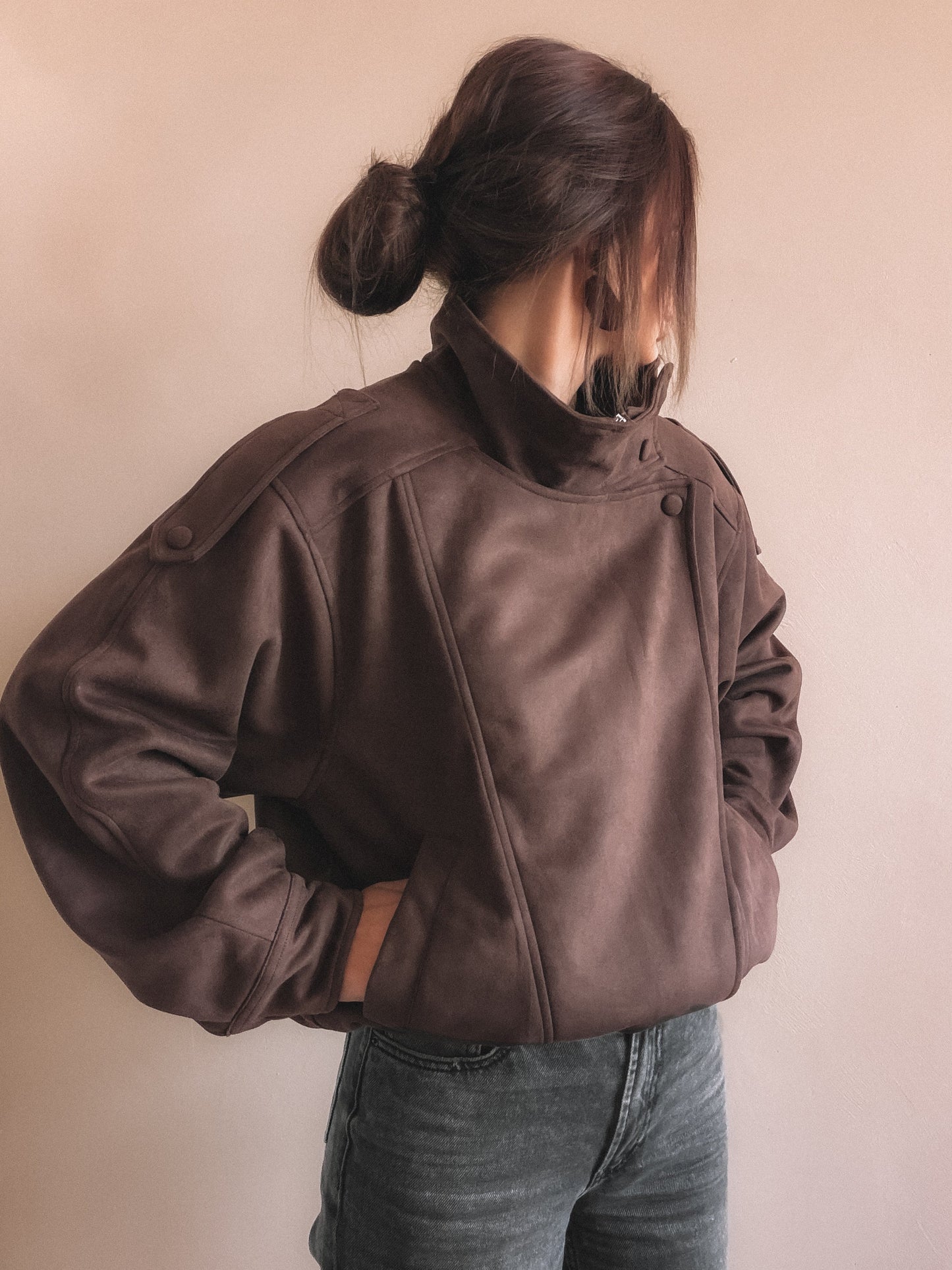 Veste Aren Suédine Marron