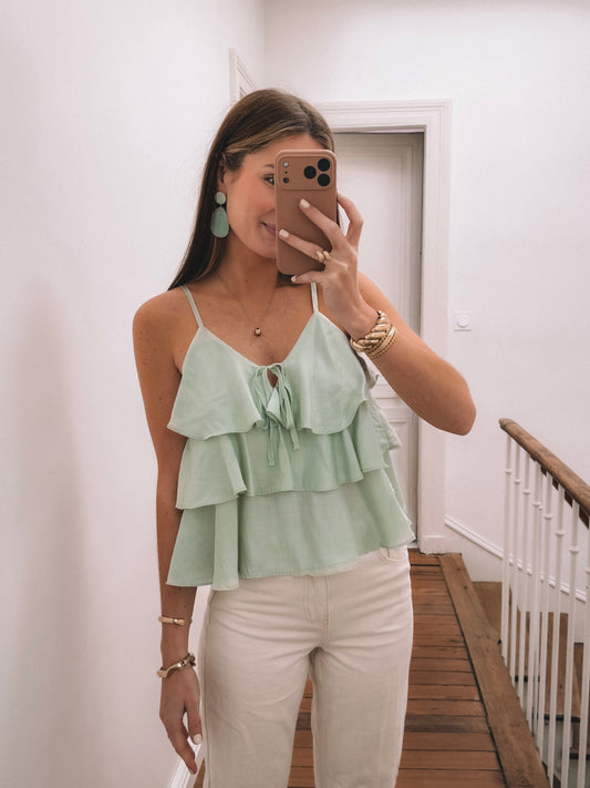 Top Céleste Vert Sauge