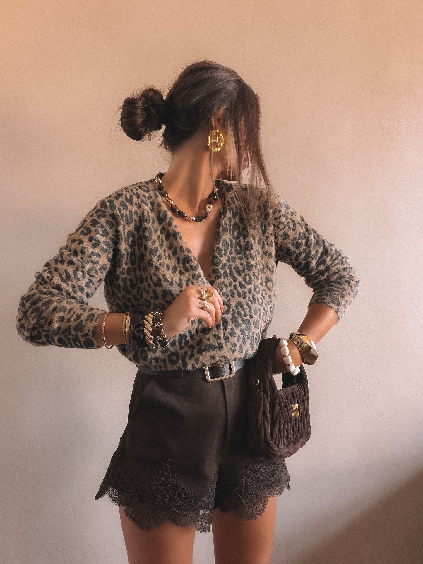 Gilet Léopard Camel