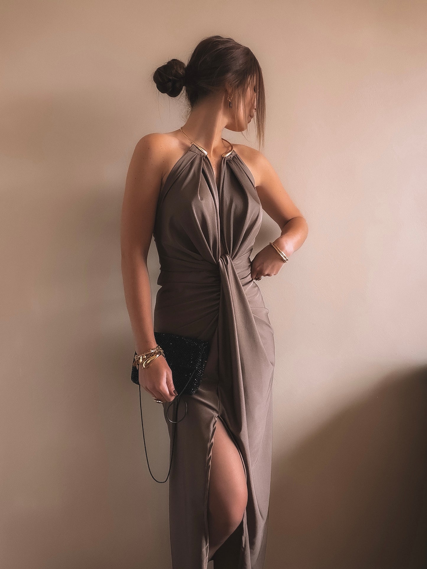 Robe Dos Nu Luna Taupe