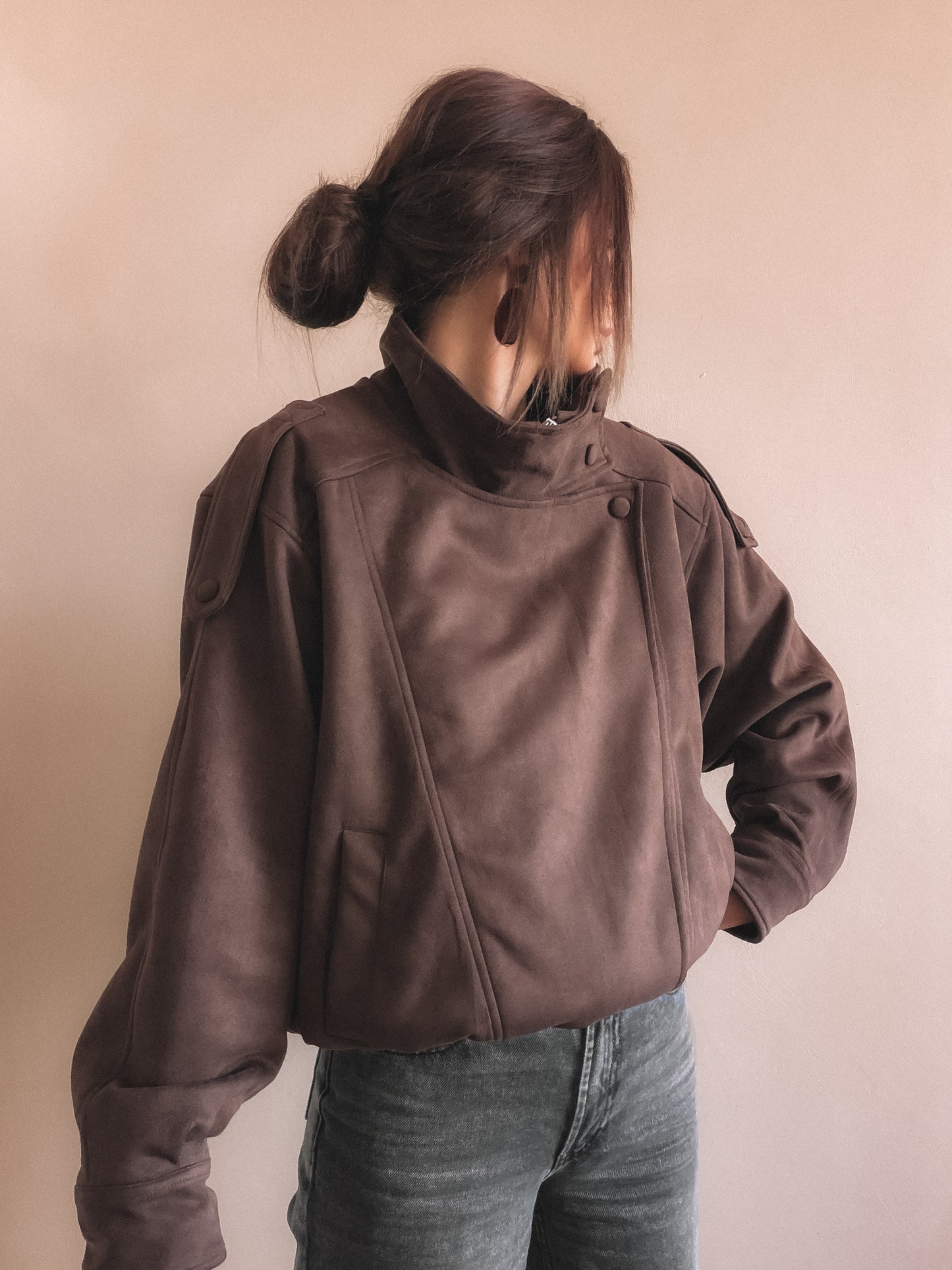 Veste Aren Suédine Marron