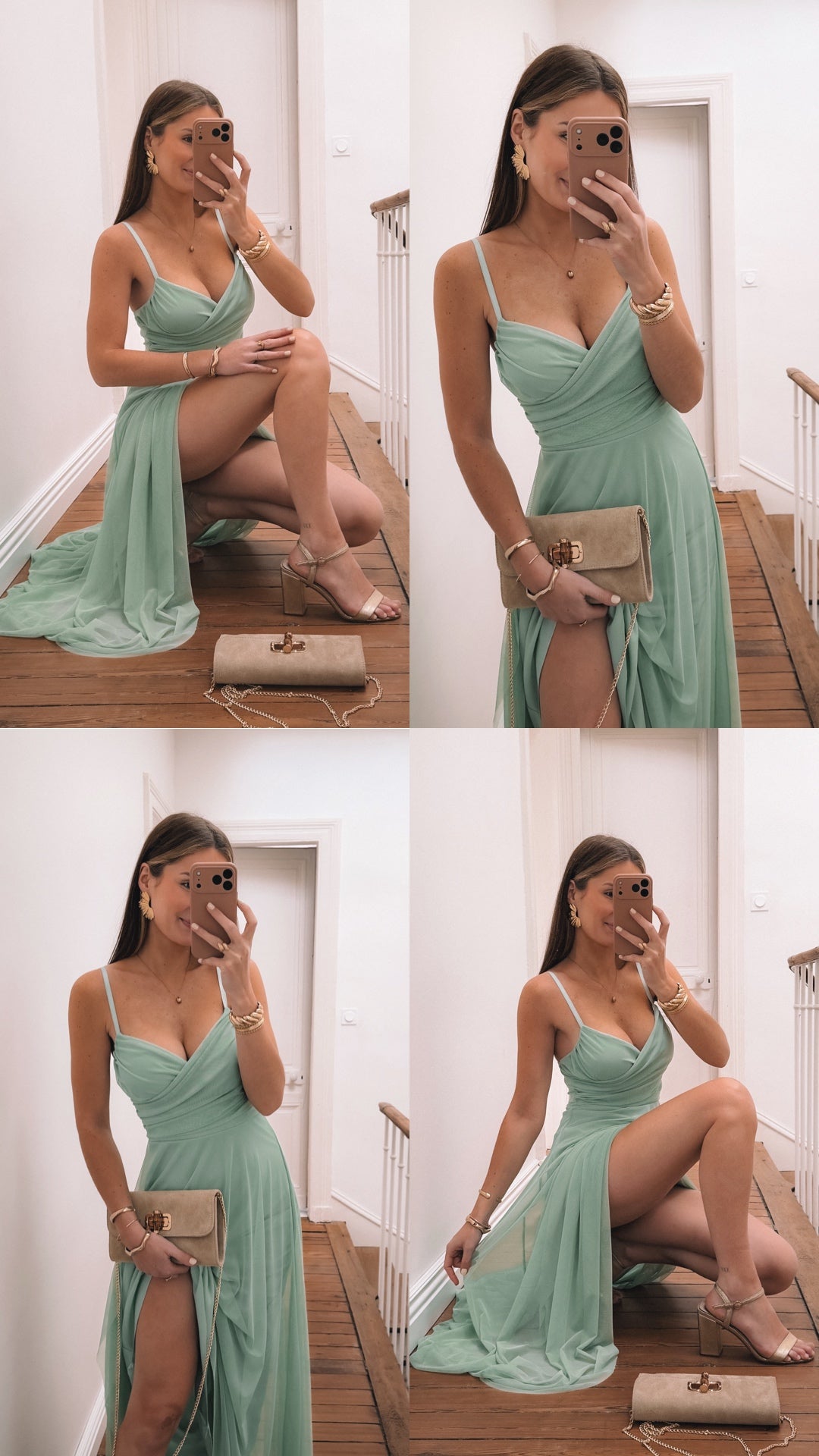COLLECTION CEREMONIE - Robe LONGUE Talia Vert Sauge