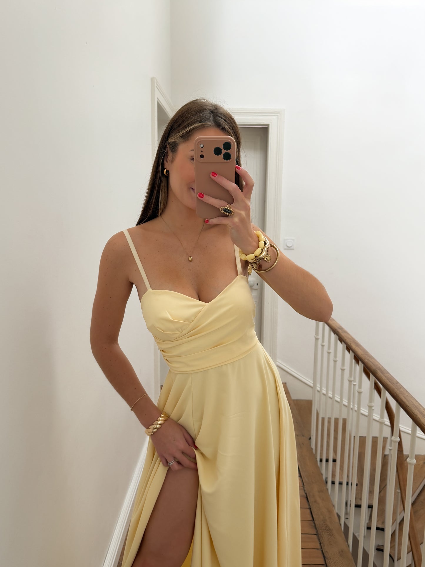 COLLECTION CEREMONIE - Robe Mona Jaune