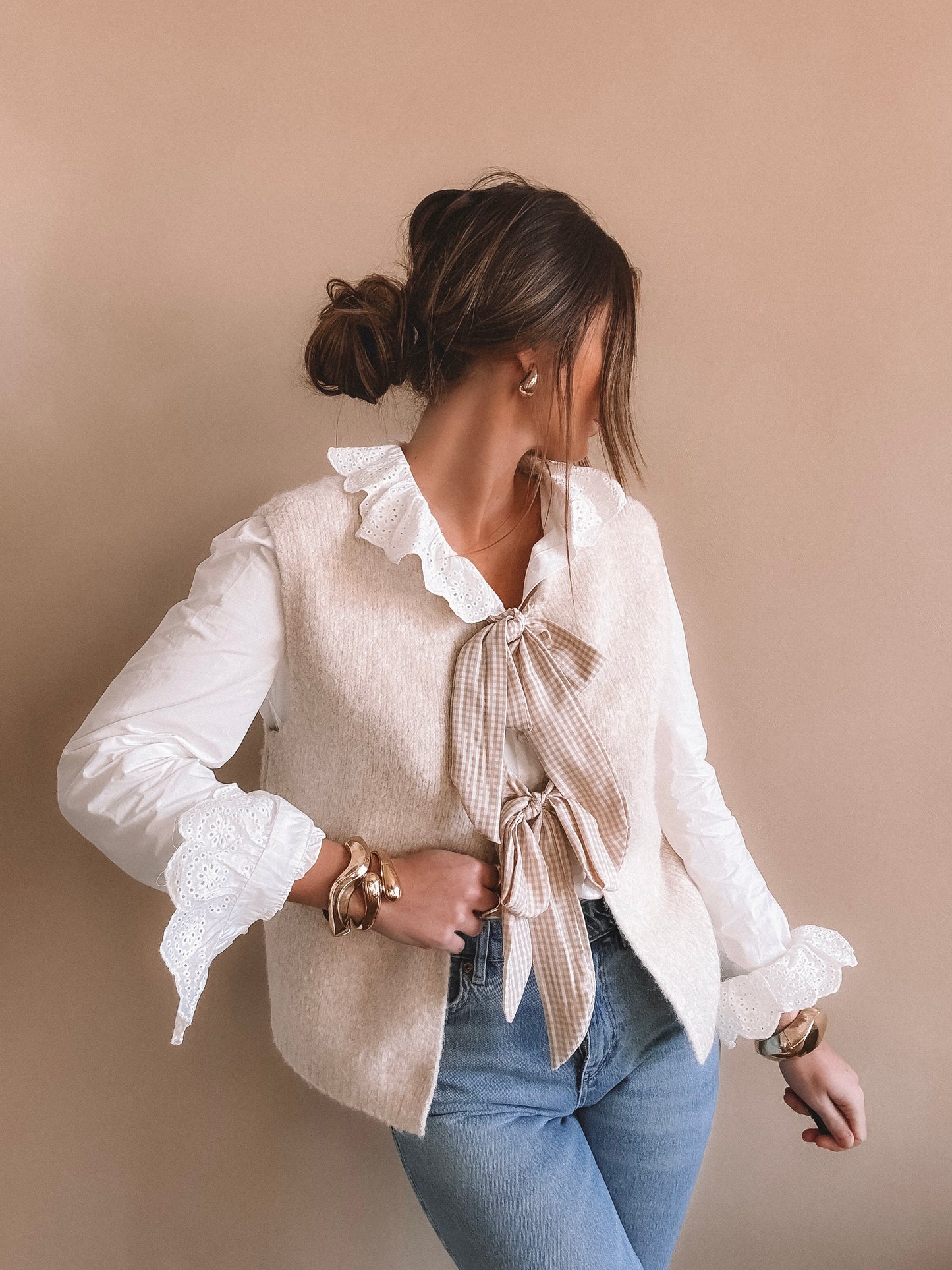 Gilet Lia sans manches Beige