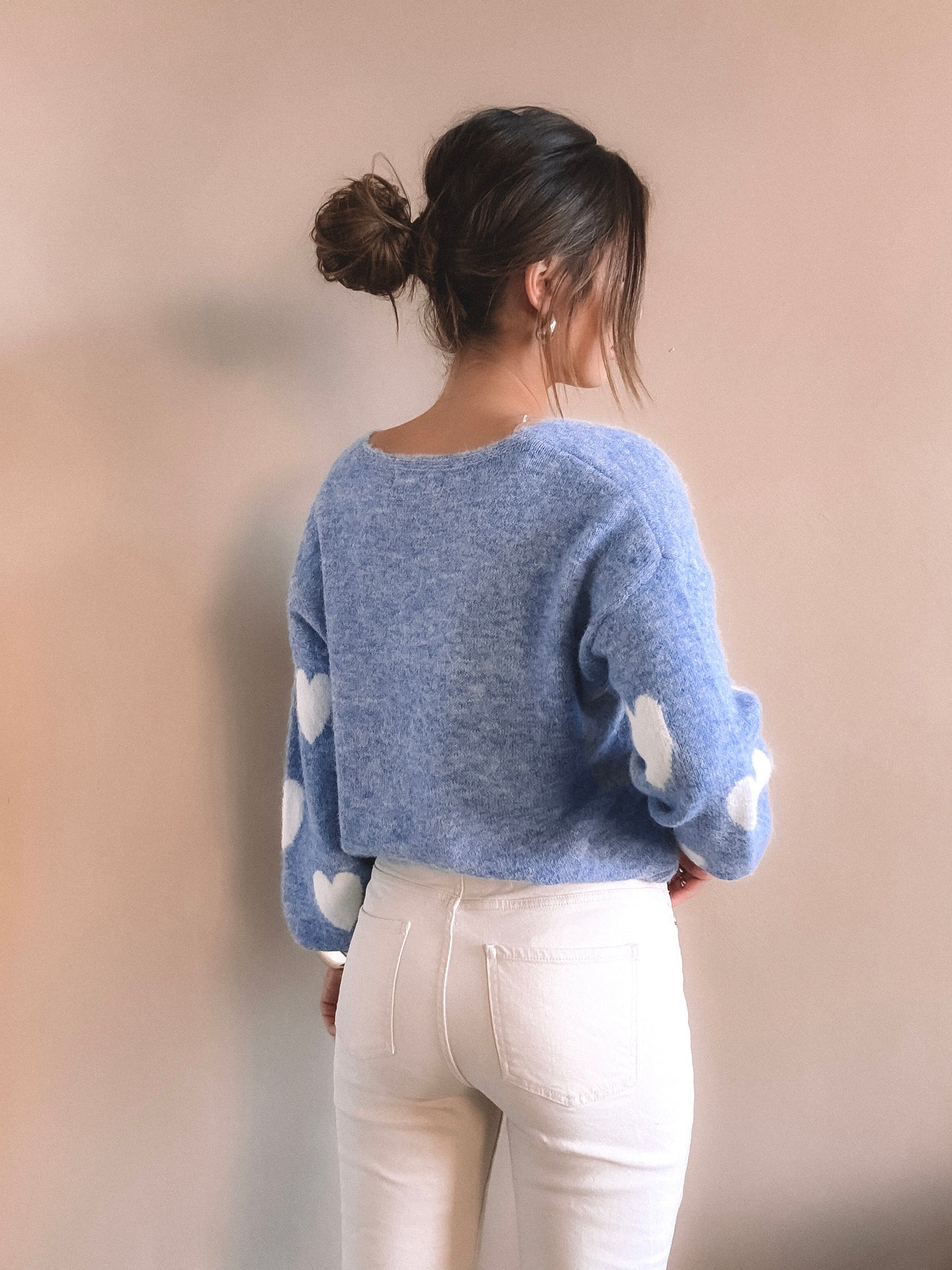 Pull coeurs Nova Bleu