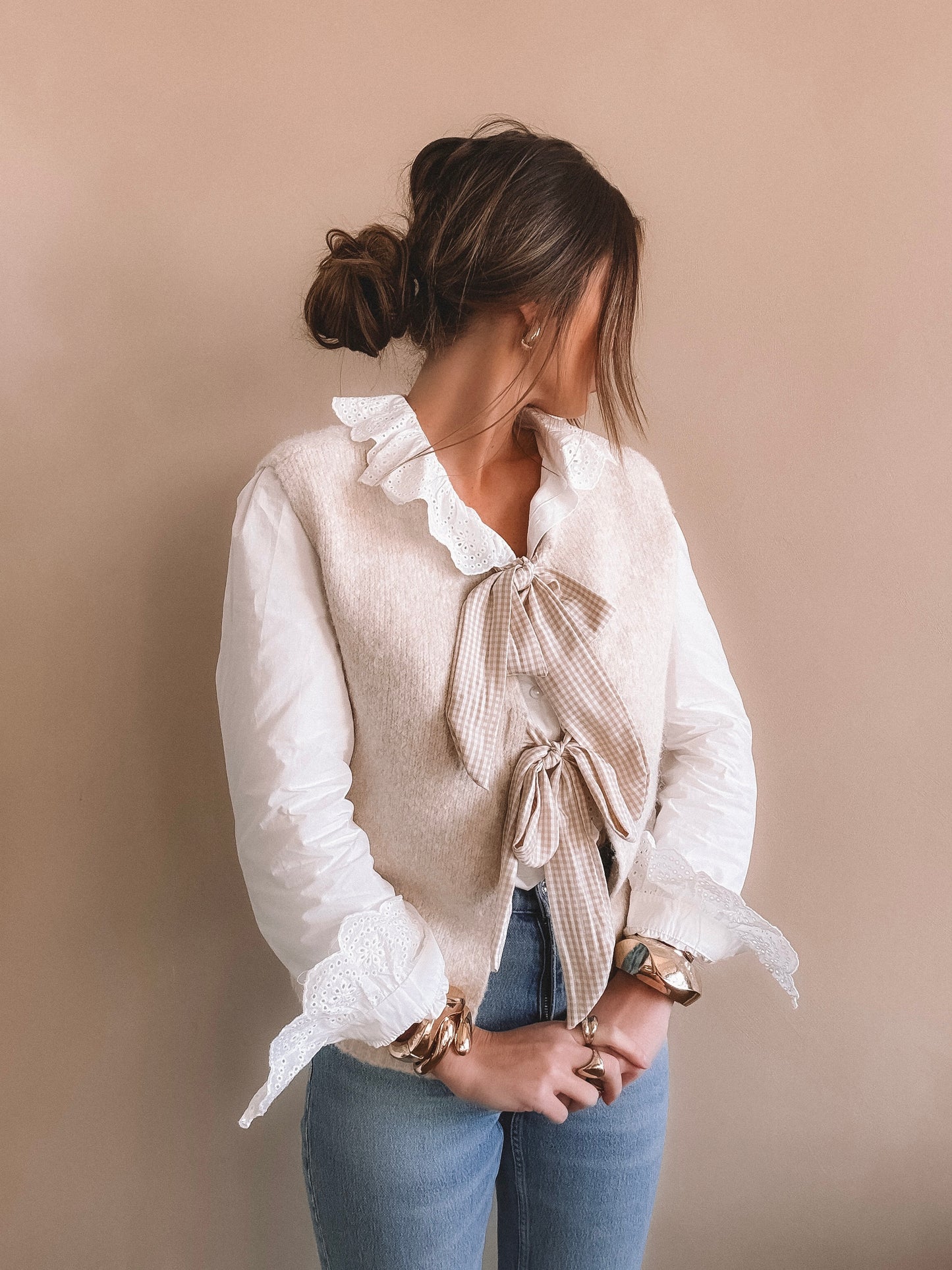 Gilet Lia sans manches Beige