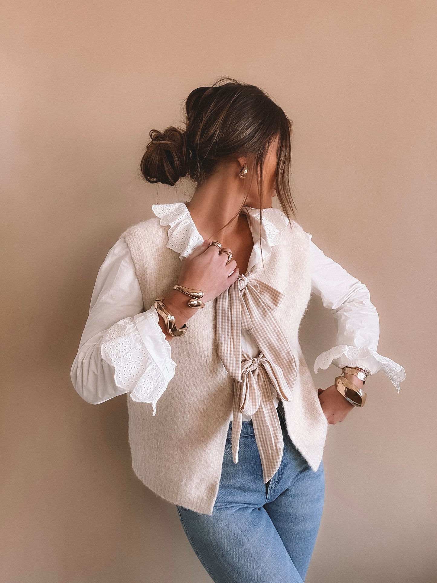 Gilet Lia sans manches Beige