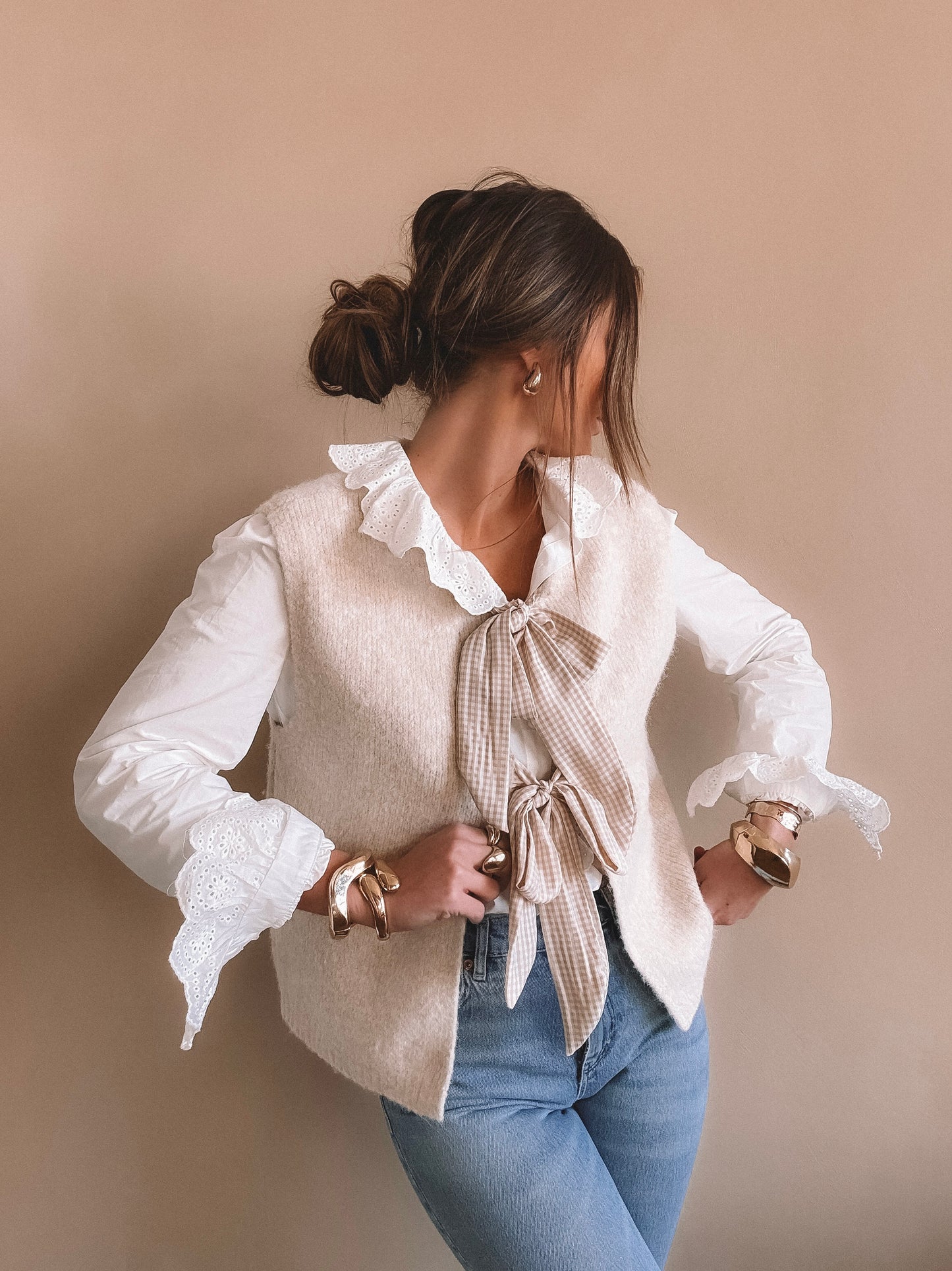 Gilet Lia sans manches Beige