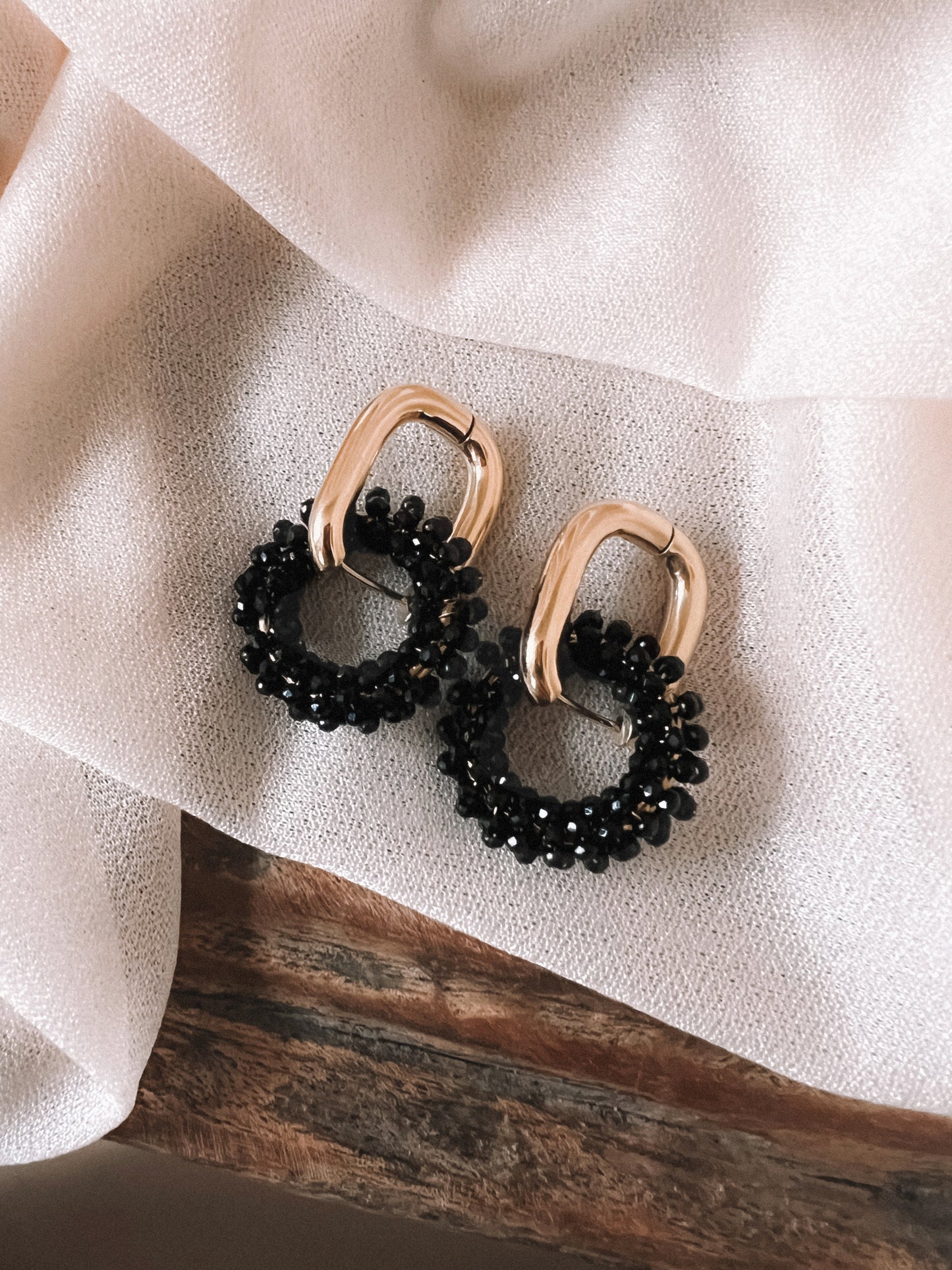 Boucles d'oreilles Sia Noir